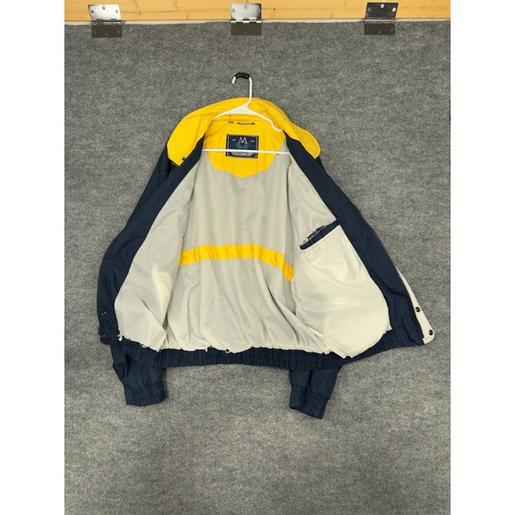 Vintage Members Only Jacket Windbreaker Navy Yellow White Men's Size XL Korea - Picture 4 of 16